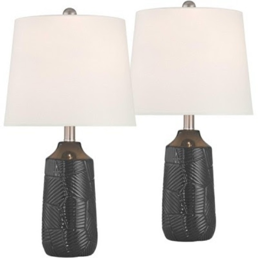 One Black and White Table Lamp